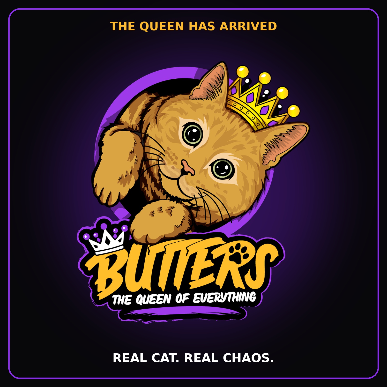 BUTTERS โ The Queen Has Arrived. Real Cat. Real Chaos.